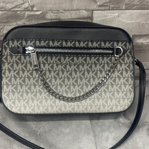 Michael Kors Black and Gray Ombré Chain Crossbody Bag